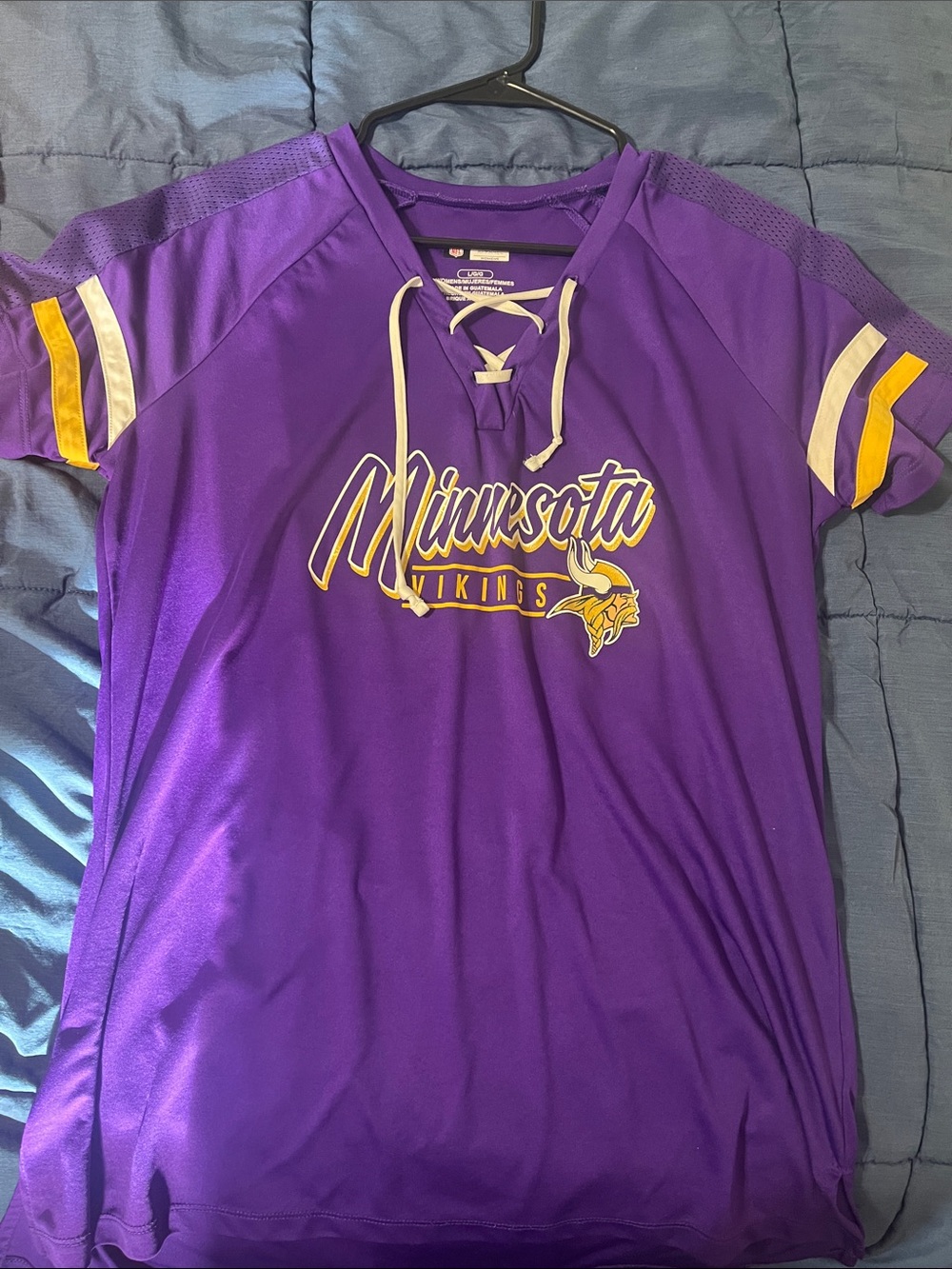 NFL Minnesota Vikings Purple Lace-Up Women's Jersey Top